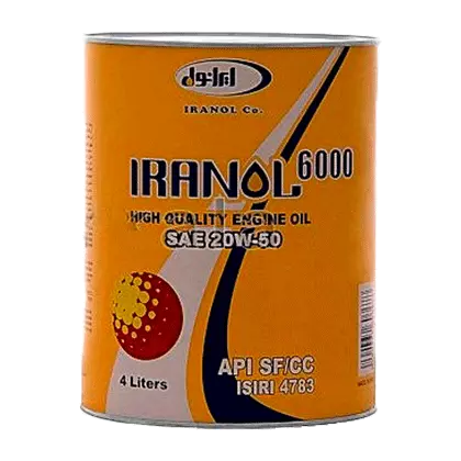 روغن موتور ایرانول6000 20W50 با حجم 4 لیتر فلزی فروشگاه انلاین سانیار