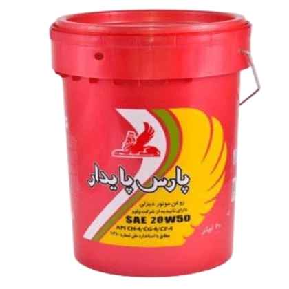 روغن موتور پارس پایدار 20W50 با حجم 20 لیتر چلیک پلاستیکی فروشگاه انلاین سانیار
