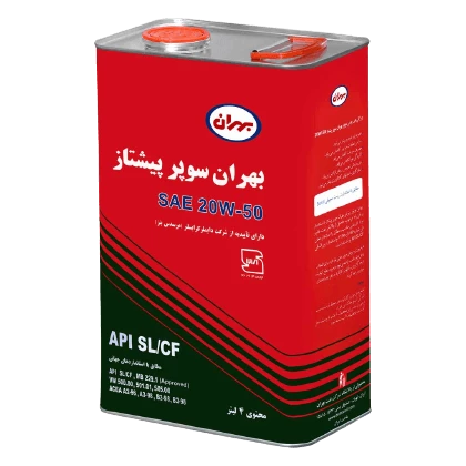 روغن موتور بهران سوپر پیشتاز 20W50  با حجم 4 لیتر قوطی فلزی