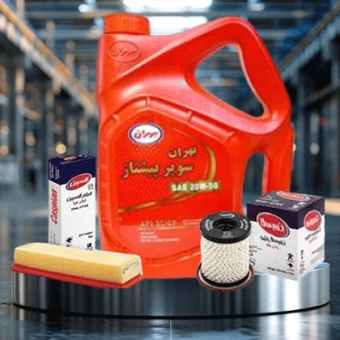 پکیج اقتصادی روغن موتور خودرو پژوTU3 207 ،روغن موتور بهران سوپر پیشتاز 20W50با حجم 4 لیتر،با فیلترهای کاسپین-شماره دو