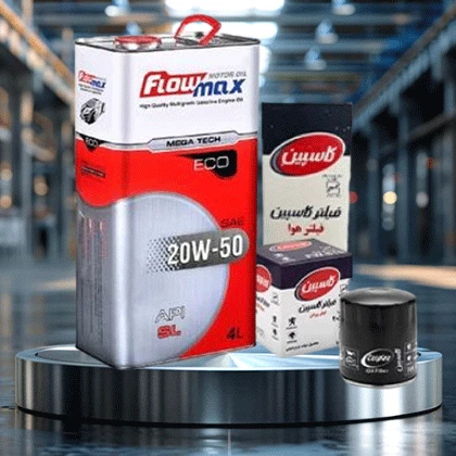 پکیج اقتصادی خودرو XU7(پژو405-سمندSE/LX-سورن)، با روغن موتور پارس فلومکس مگاتک 20W50 فیلترهای کاسپین-4لیتر-شماره هشت