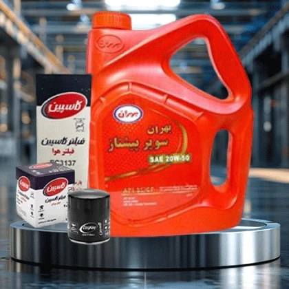 پکیج اقتصادی  خودرو XU7(پژو405-سمندSE/LX-سورن)-روغن موتور 4 لیتر بهران سوپر پیشتاز 20W50با فیلترکاسپین-شماره یک