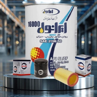 پکیج  اقتصادی  روغن موتور  ایرانول 16000 - 20W50   حجم 4 لیتری ،به همراه فیلترهای سرکان-شماره هفت